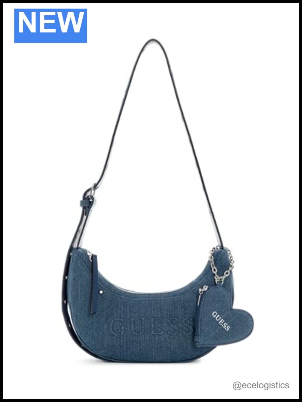 Sasha Denim Hobo Shoulder Bag with Adjustable Strap